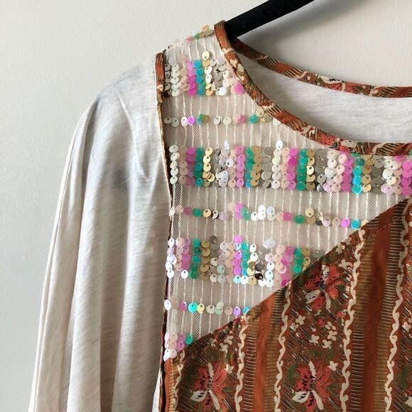 NWT-ANTHROPOLOGIE Sammi Sequined Top - Picture 5 of 12